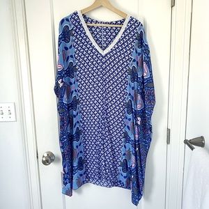 WALKER & WADE BEADED NECKLINE TUNIC DRESS COVER-UP
